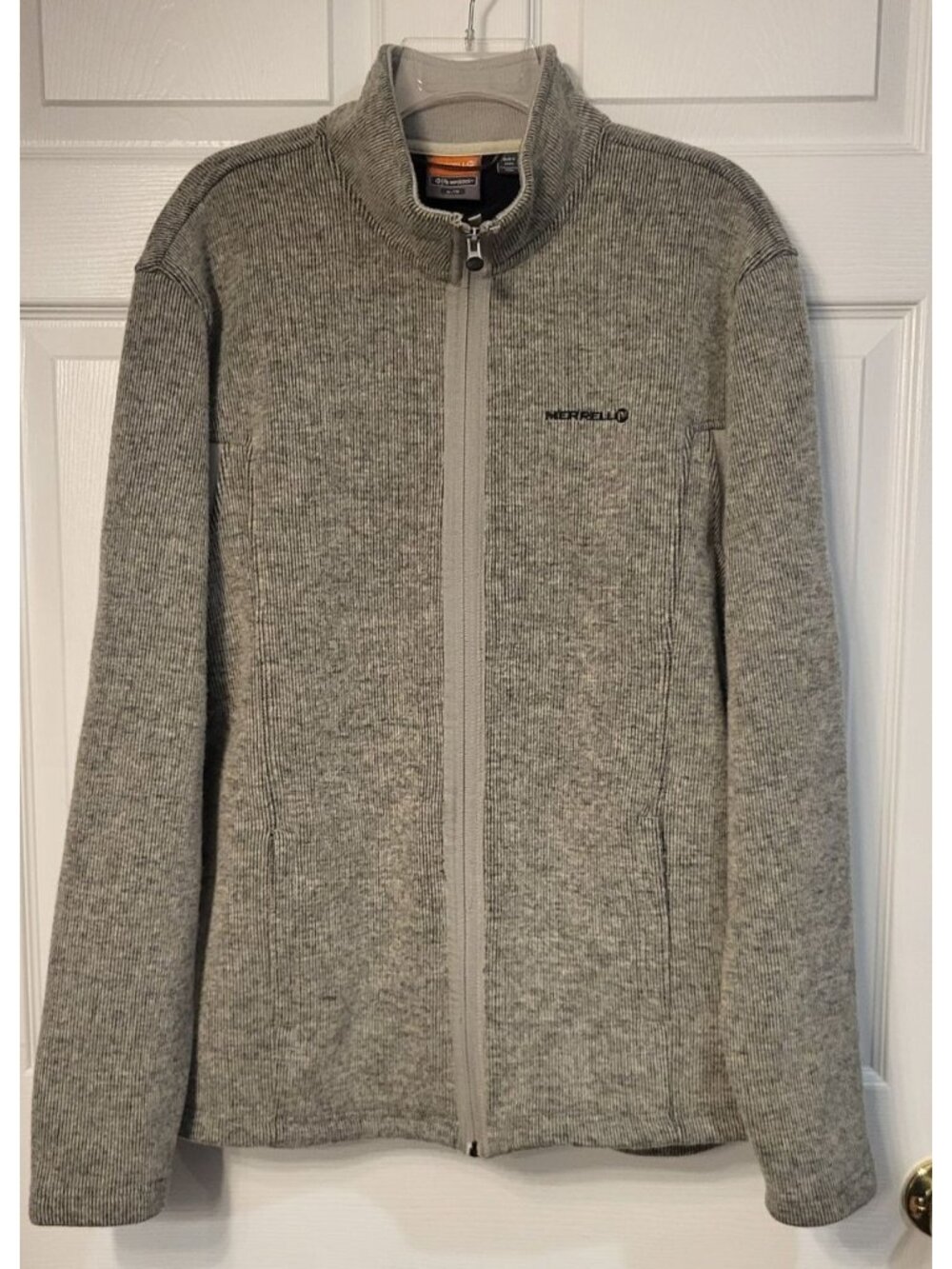 Merrell Aeroblock Wool Blend Full Zip Ribbed Jacket Stand-up Collar Pockets XL